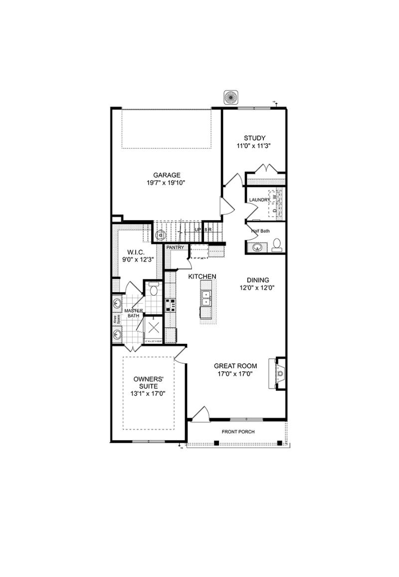 First floor of the available Wilmont Townhome at Ruisseau in Woodstock GA